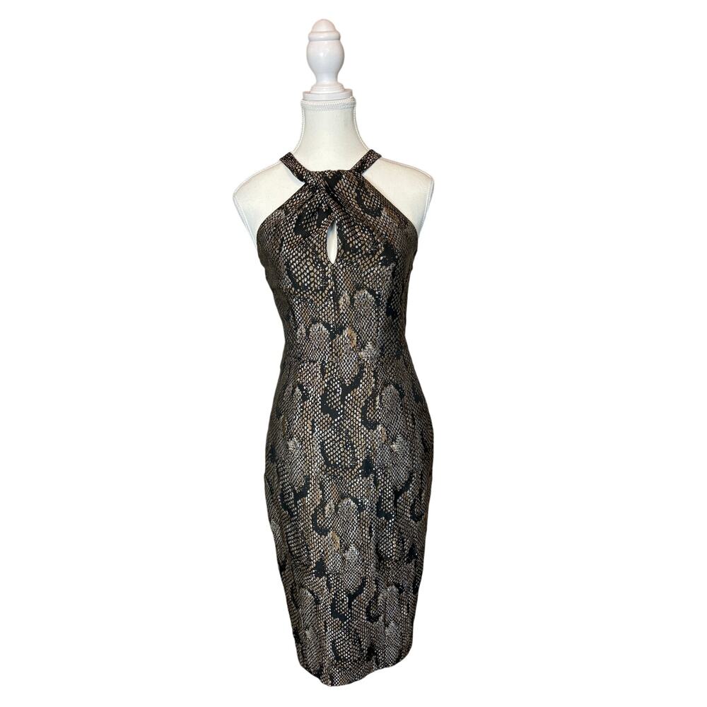 H&M | Snankeskin Halter Neck Sheath Dress | 4